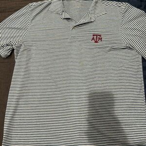 Vineyard Vines Black and White Striped Polo